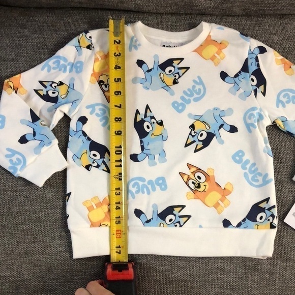 MOOSE Bluey Bingo Long Toddler Boys Sleeve Pullover Sweatshirt White 5T - Picture 12 of 13